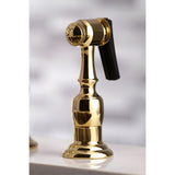 Kingston Brass Ks7272Albs Kitchen Faucet With Side Sprayer, Polished Brass