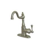 Kingston Brass Ks7498Bl English Vintage Bar Faucet With Cover Plate, Brushed Nickel