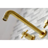 Kingston Brass Ks8027Dx Concord 2-Handle Wall Mount Roman Tub Faucet, Brushed Brass