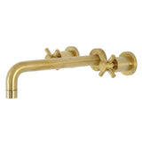 Kingston Brass Ks8027Dx Concord 2-Handle Wall Mount Roman Tub Faucet, Brushed Brass