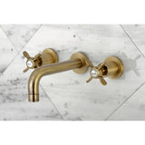 Kingston Brass Ks8123Bex Essex 2-Handle 8 In. Wall Mount Bathroom Faucet, Antique Brass