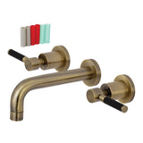Kingston Brass Ks8123Dkl Concord 2-Handle Wall Mount Bathroom Faucet, Antique Brass