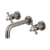 Kingston Brass Ks8128Bx Metropolitan 2-Handle 8 In. Wall Mount Bathroom Faucet, Brushed Nickel
