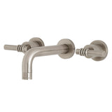 Kingston Brass Ks8128Ml Milano 2-Handle 8 In. Wall Mount Bathroom Faucet, Brushed Nickel