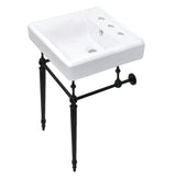 Kingston Brass KVPB2018W80 Edwardian 20Inch Console Sink Set, Matte Black