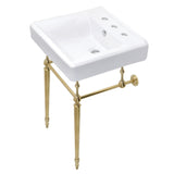 Kingston Brass KVPB2018W87 Edwardian 20Inch Console Sink Set, Brushed Brass
