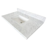 Kingston Brass KVPB3622M38SQ Templeton 36 X 22 Carrara Marble Vanity Top with Square Undermount Sink, Carrara Marble