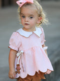 Christmas Girls Gingerbread Peter Pan Collar Bloomer Set