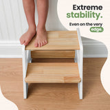 2-Step Wooden Stool for Toddlers(Step Stool for Children Ages 2+)