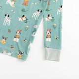 Puppy Egg Hunt (Long Sleeve PJ) - Aquamarine