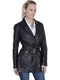 BELTED THIGH LENGTH COAT