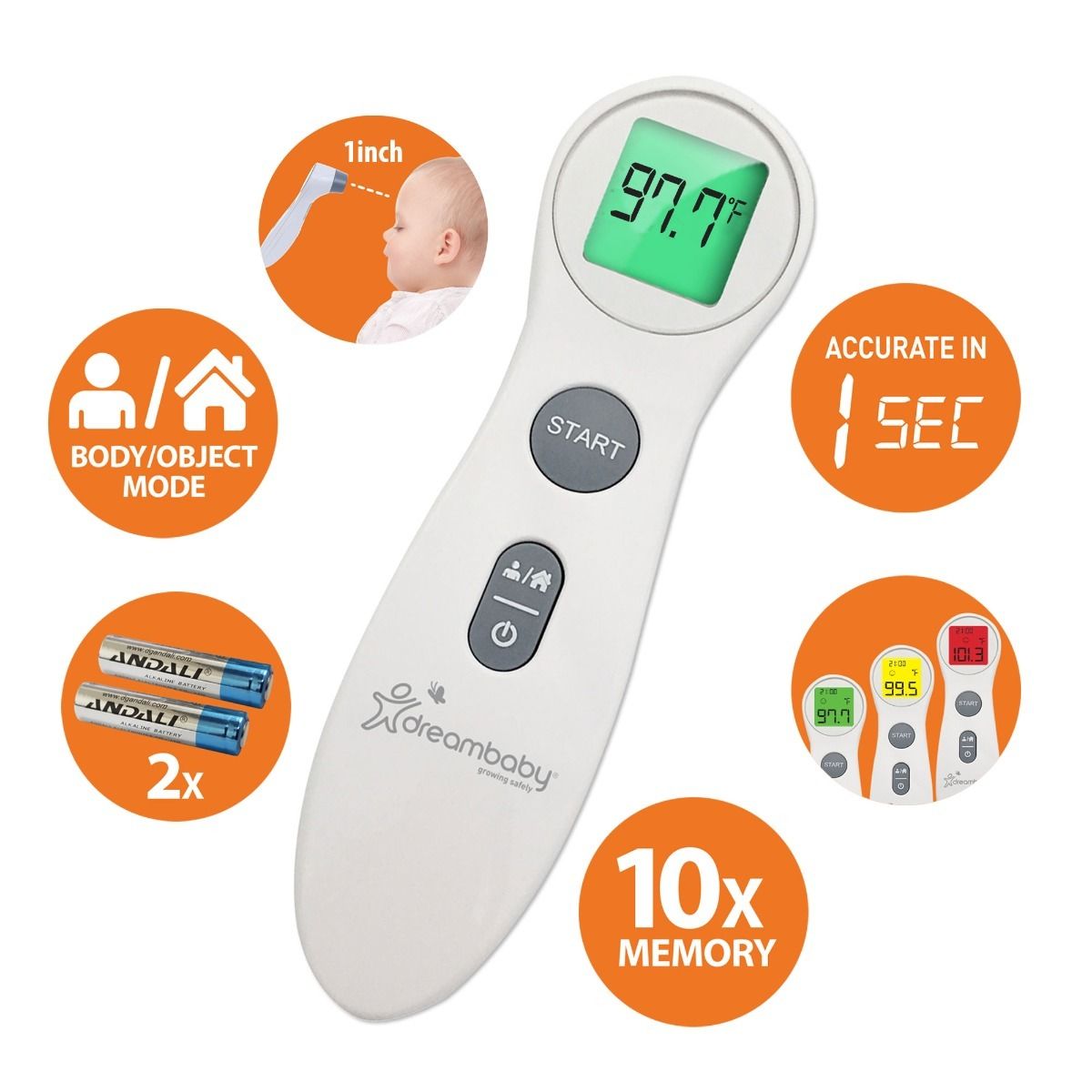 New Non-Contact Fever Alert Infrared Forehead Thermometer