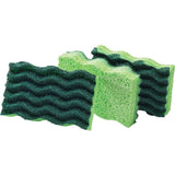 1077 Libman 4.5 In. x 3 In. Yellow & Green Heavy Duty Scrub Heavy Duty Sponge (3-Count)
