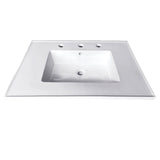 Fauceture LBT25227W38 Continental 25Inch X 22Inch Ceramic Vanity Top with Integrated Basin 3H, White