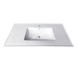 Fauceture LBT312271 Continental 31Inch X 22Inch Ceramic Vanity Top with Integrated Basin 1H, White
