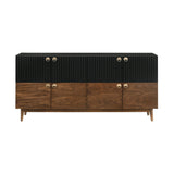 Amigo Black Veneer And Walnut Wood Buffet