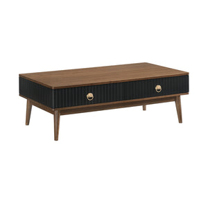 Amigo Black Veneer And Walnut Wood Coffee Table