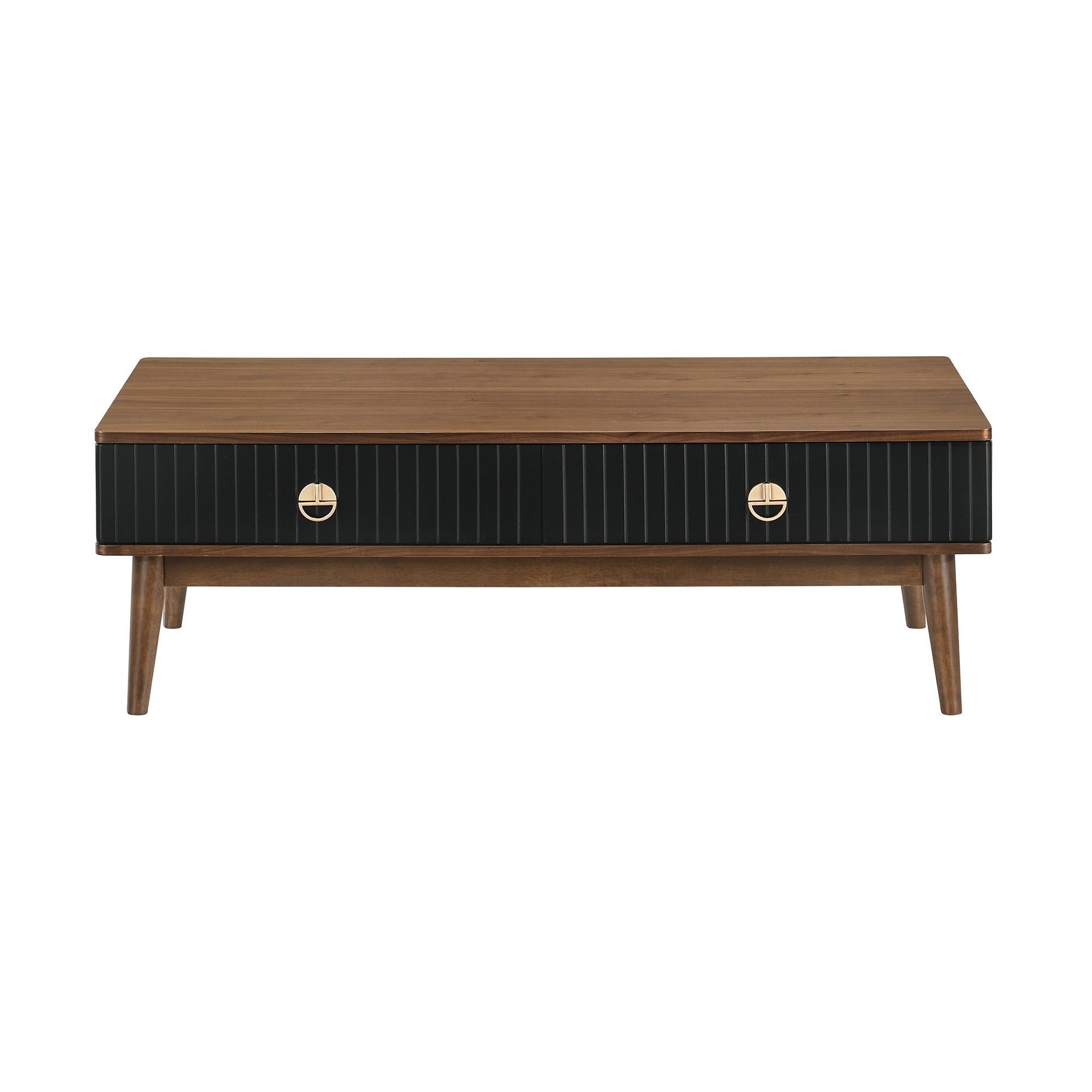 Amigo Black Veneer And Walnut Wood Coffee Table