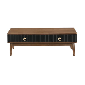 Amigo Black Veneer And Walnut Wood Coffee Table