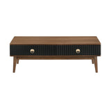 Amigo Black Veneer And Walnut Wood Coffee Table