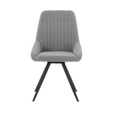 Alison Swivel Gray Velvet And Metal Dining Room Chairs - Set Of 2