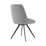 Alison Swivel Gray Velvet And Metal Dining Room Chairs - Set Of 2