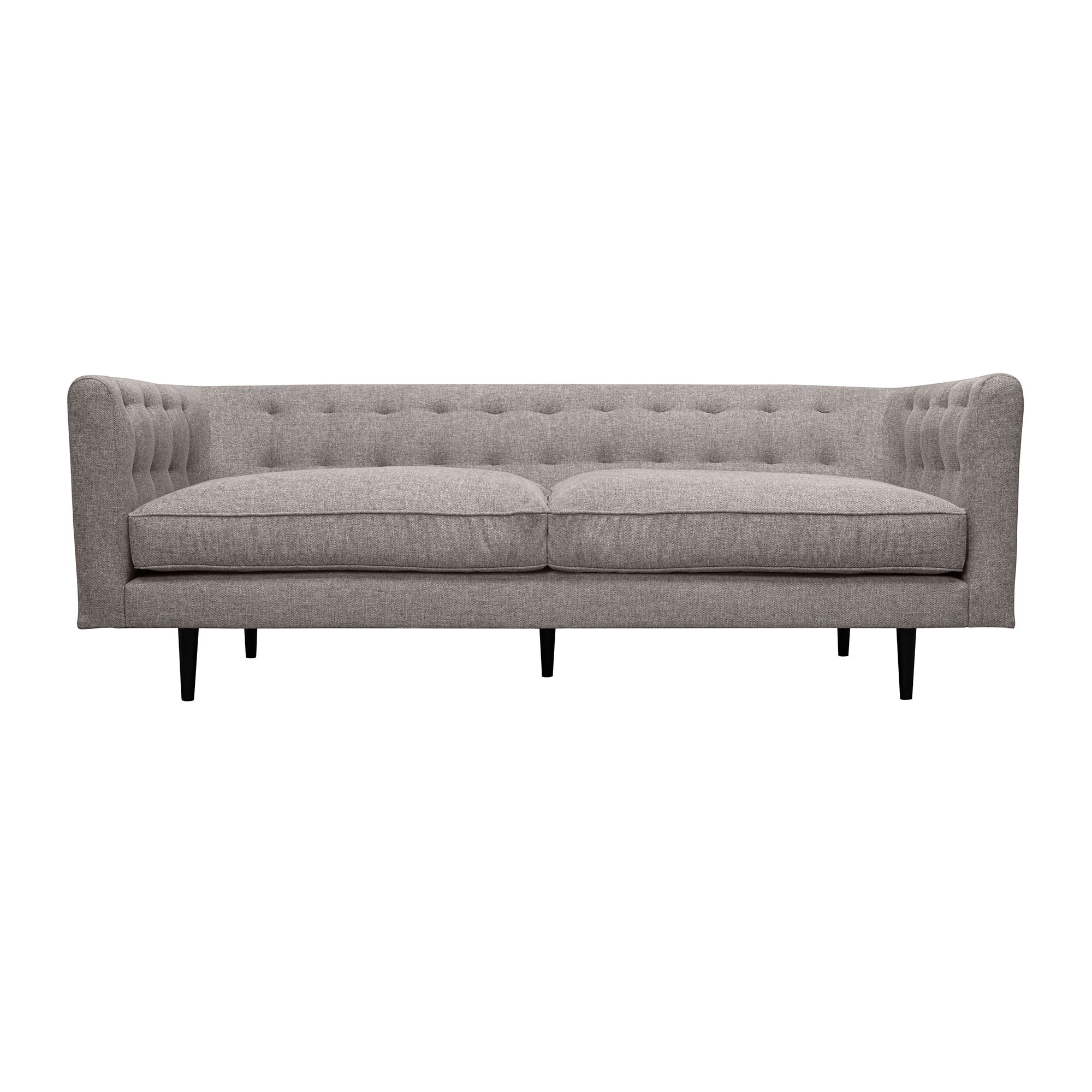 Annabelle 80'' Gray Fabric Sofa With Black Wood Legs