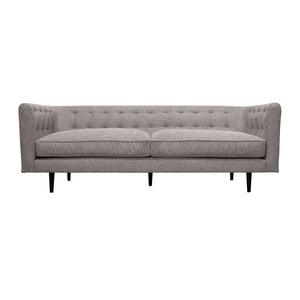 Annabelle 80'' Gray Fabric Sofa With Black Wood Legs