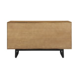Aldo 4 Drawer Dresser In Brown Oak Wood With Black Metal Legs