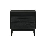 Artemio 2 Drawer Wood Nightstand With Shelf In Black Finish