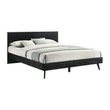 Petra King Platform Wood Bed Frame In Black Finish