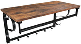 Vasagle Wandgarderobe Wandregal Mit 5 Haken Und Ablage, Im Industrie-Design, Hakenleiste Mit H?Ngestange, Fr Flur, Schlafzimmer,