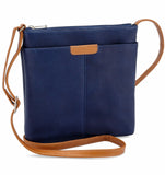 Cora Slip Pocket Crossbody- Navy Body/Tan Accents - Navy/Tan