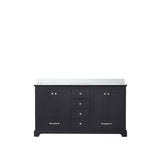 Dukes 60 in. W x 22 in. D Espresso Double Bath Vanity and White Quartz Top