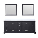 Dukes 84 in. W x 22 in. D Espresso Double Bath Vanity, White Quartz Top, and 34 in. Mirrors