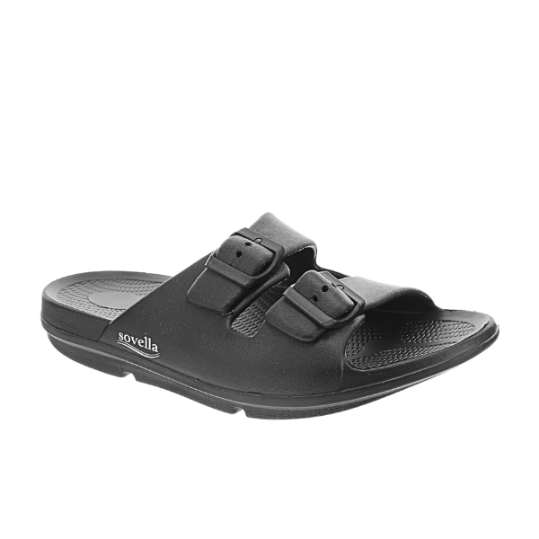 Sovella Active Comfort Sandals Women's Buckle Slide Black