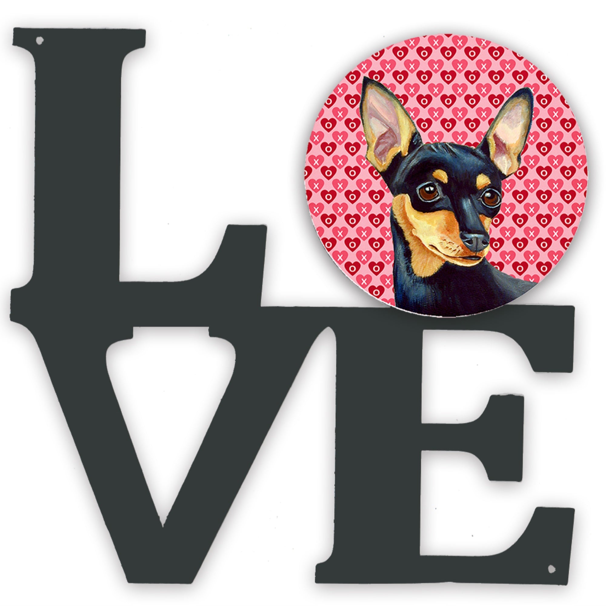 Min Pin Hearts Love And Valentine'S Day Portrait Metal Wall Artwork Love Lh9155Walv