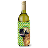 Leonberger St. Patrick'S Day Shamrock Portrait Wine Bottle Beverage Insulator Beverage Insulator Hugger