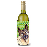 Norwegian Elkhound St. Patrick'S Day Shamrock Wine Bottle Beverage Insulator Beverage Insulator Hugger