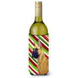 Great Dane Candy Cane Holiday Christmas Wine Bottle Beverage Insulator Beverage Insulator Hugger
