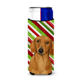 Dachshund Candy Cane Holiday Christmas Ultra Beverage Insulators For Slim Cans Lh9222Muk