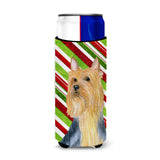 Silky Terrier Candy Cane Holiday Christmas Ultra Beverage Insulators For Slim Cans Lh9226Muk