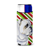 Bulldog English Candy Cane Holiday Christmas Ultra Beverage Insulators For Slim Cans Lh9229Muk