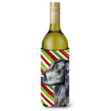 Flat Coated Retriever Candy Cane Holiday Christmas Wine Bottle Beverage Insulator Beverage Insulator Hugger
