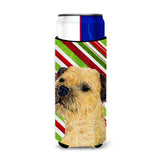 Border Terrier Candy Cane Holiday Christmas Ultra Beverage Insulators For Slim Cans Lh9233Muk