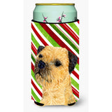Border Terrier Candy Cane Holiday Christmas Tall Boy Beverage Insulator Beverage Insulator Hugger