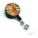 Caroline'S Treasures Vizsla Candy Cane Holiday Christmas Retractable Badge Reel, Multicolor (Lh9235Br)