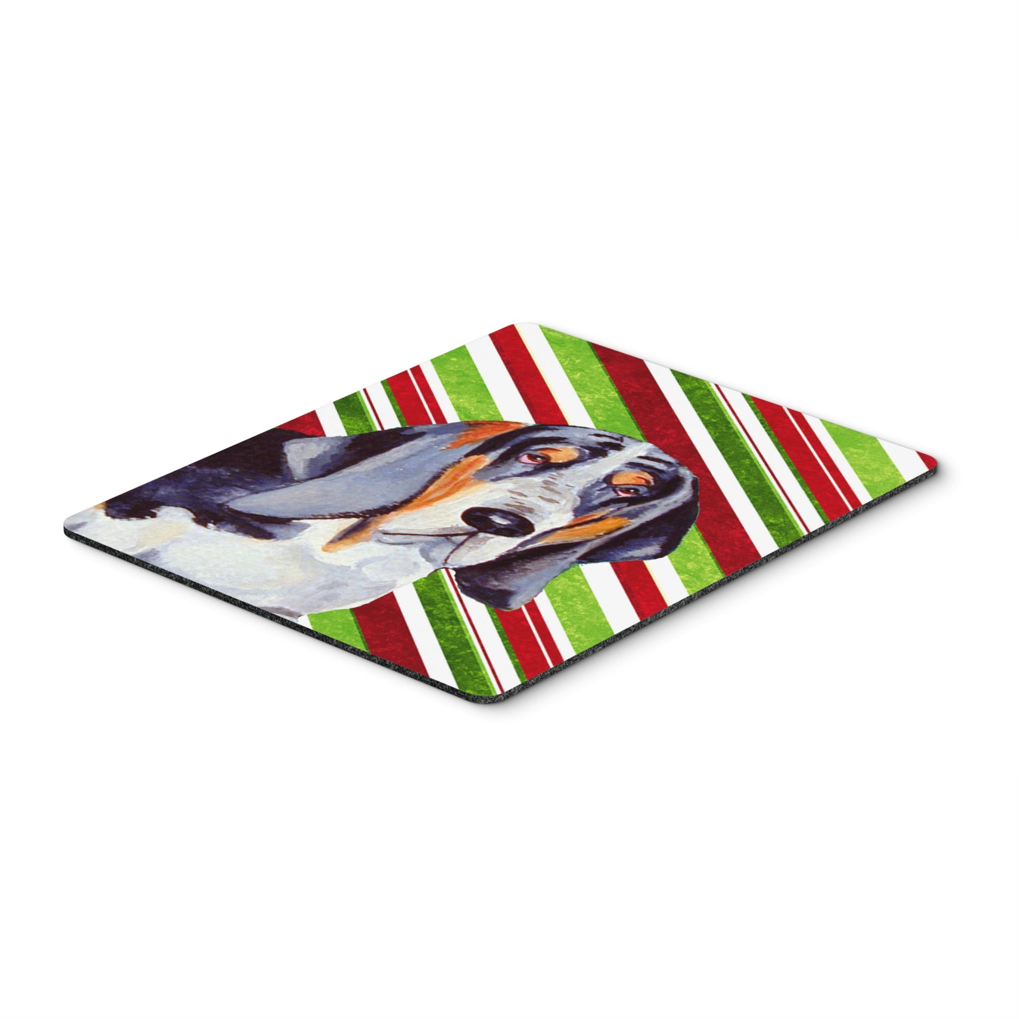 Caroline'S Treasures Basset Hound Candy Cane Holiday Christmas Mouse Pad/Hot Pad/Trivet (Lh9237Mp)