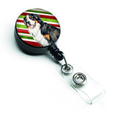 Caroline'S Treasures Bernese Mountain Dog Candy Cane Christmas Retractable Badge Reel, Multicolor (Lh9244Br)