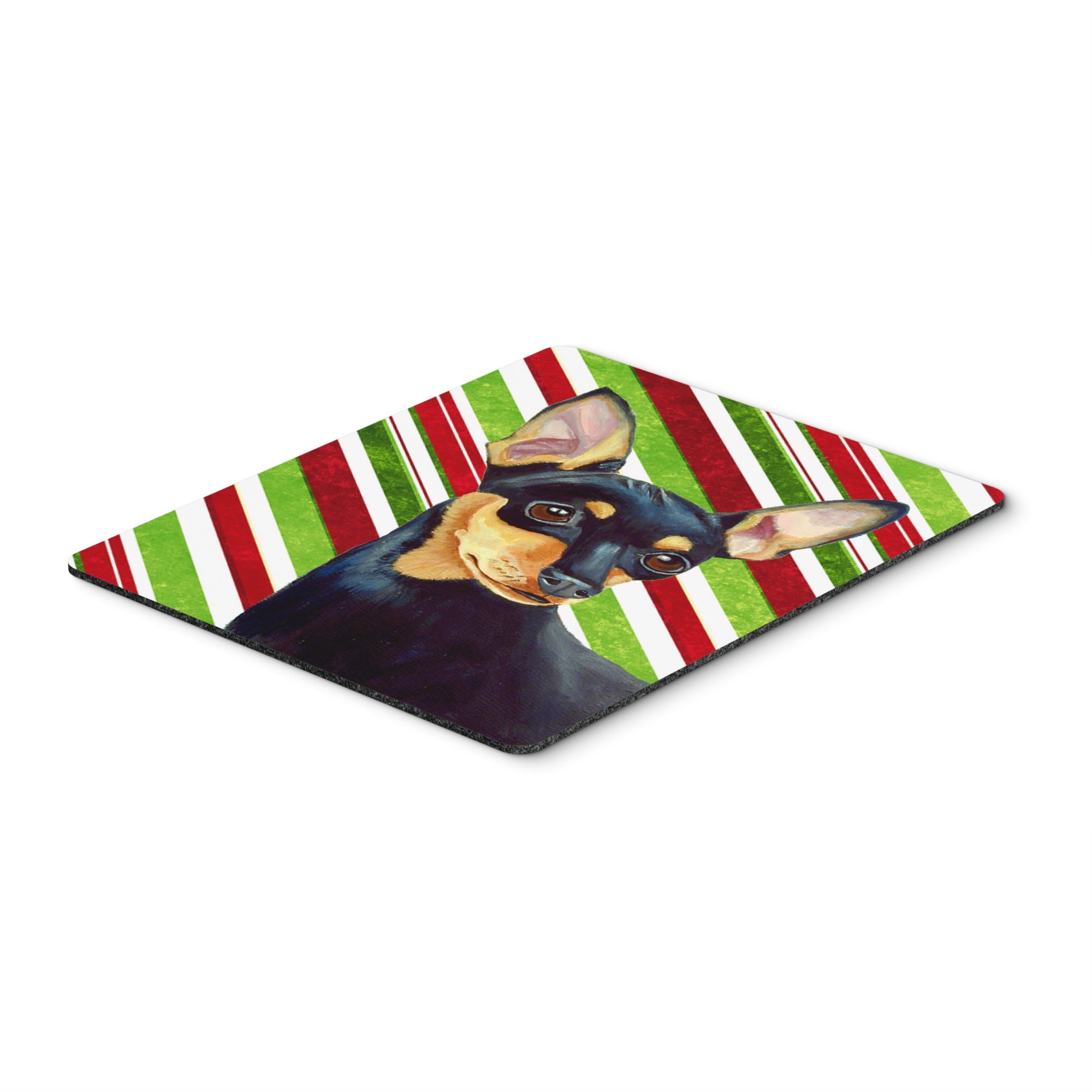 Caroline'S Treasures Min Pin Candy Cane Holiday Christmas Mouse Pad/Hot Pad/Trivet (Lh9245Mp)